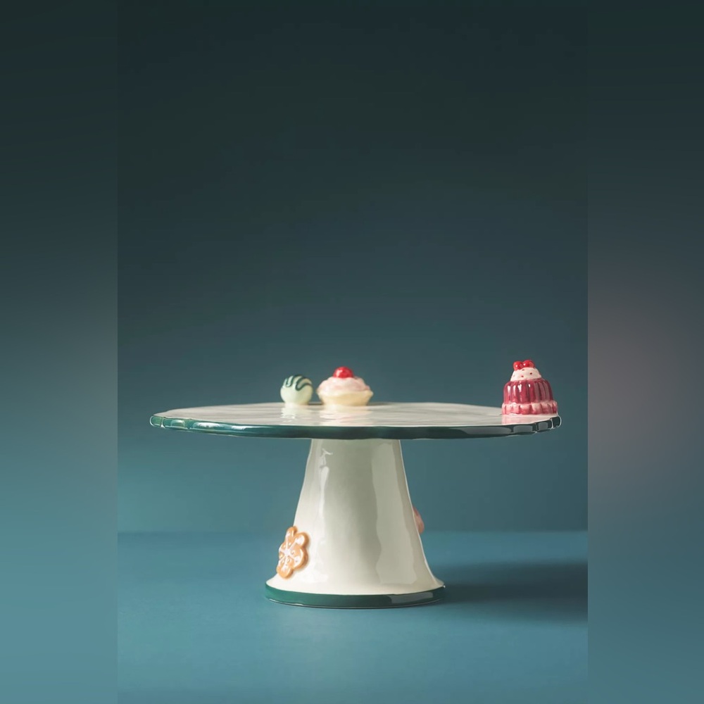 Anthropologie HOLIFAYE CERAMIC STONEWARE CAKE STAND Style No.  453566283…